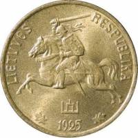 () Монета Литва 1925 год 20  ""   Бронза  UNC